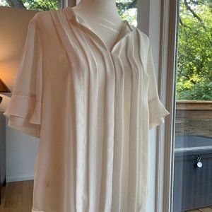 Ann Taylor Cream Pleated Blouse (MP)
